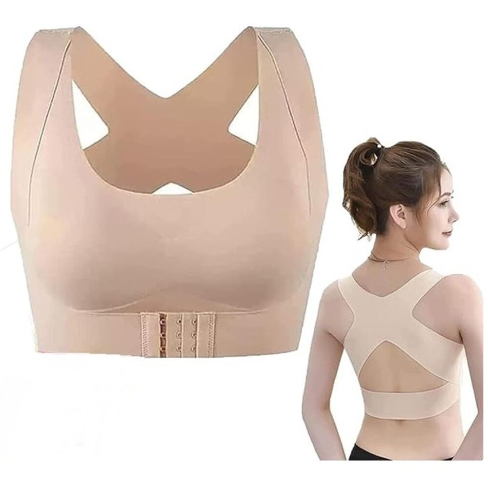 NWT ~ Seamless Front Buckle Closure Sports Yoga Activewear Bra ~ Women's LARGE
